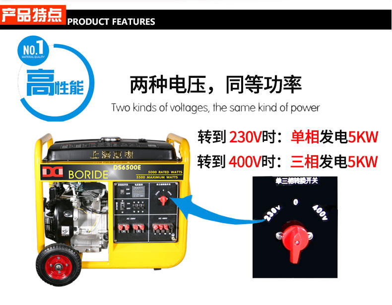 單三相5kW小型汽油發(fā)電機(jī)組 特點(diǎn) 單三相5kW小型汽油發(fā)電機(jī)組 特點(diǎn)